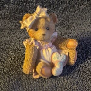 Cherished Teddies. Adorable Teddy Bear Figurine with Bow